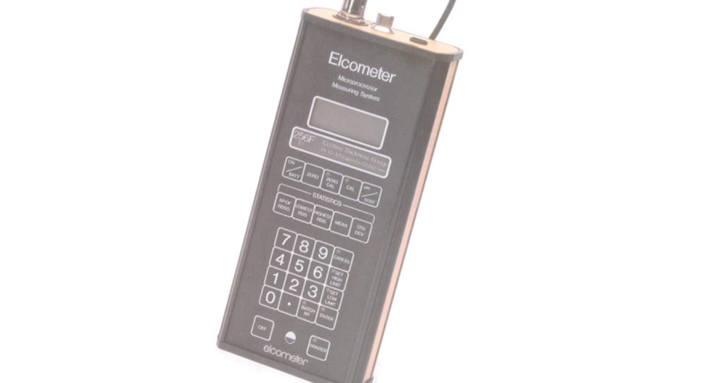 The Elcometer 256F microprocessor coating thickness gauge with numeric keypad
