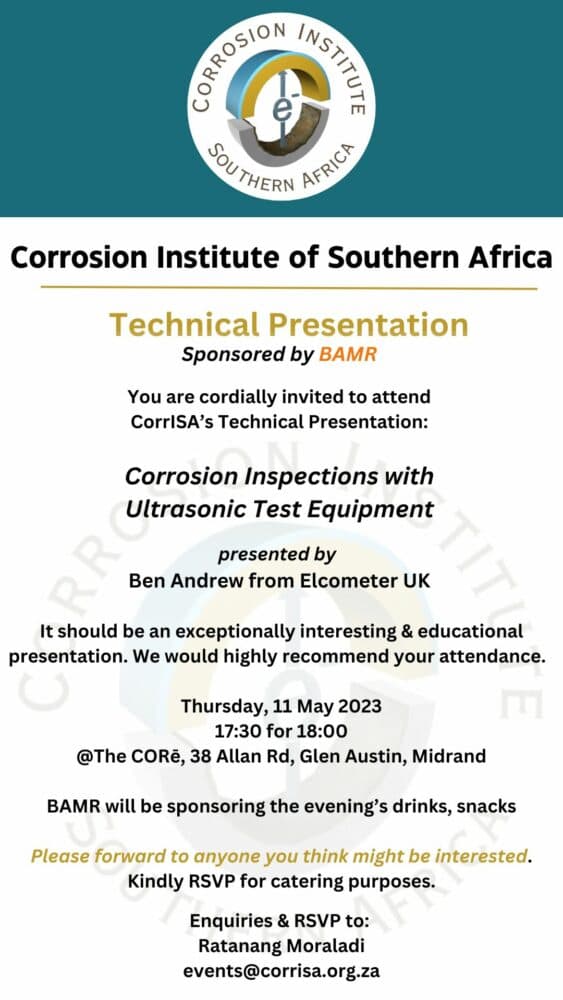 Corrosion Institute of Southern Africa Technical Evening JHB
