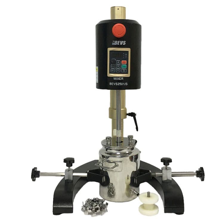 BEVS 2501/S Laboratory Mixer on its base with mixing tank