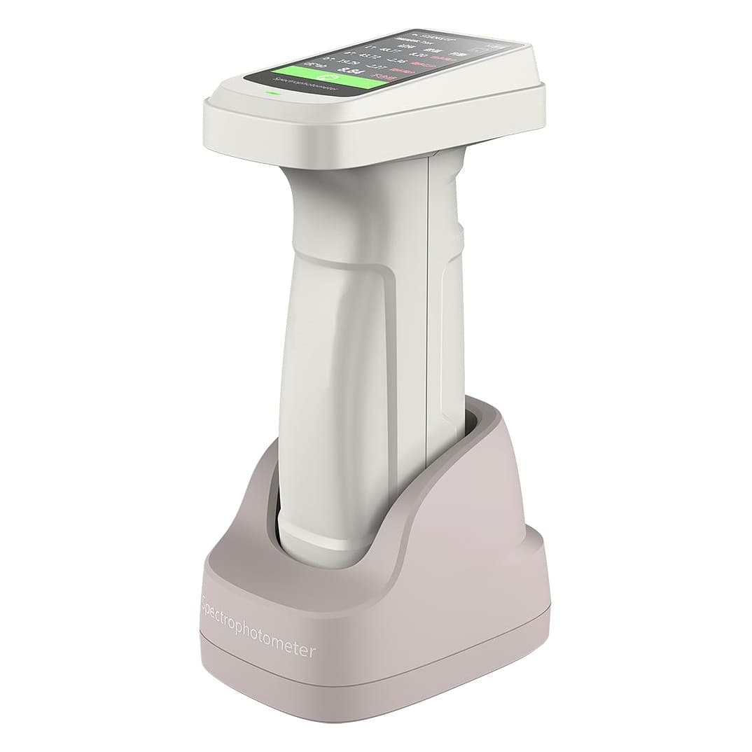 TR 5402/70D Portable Spectrophotometer, handheld unit standing in its calibration base