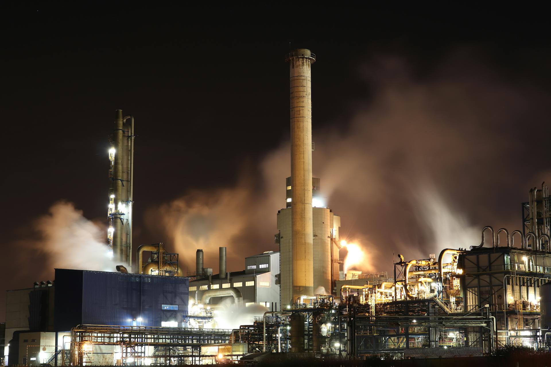 Industrial processing plant with pipework requiring regular coating inspection
